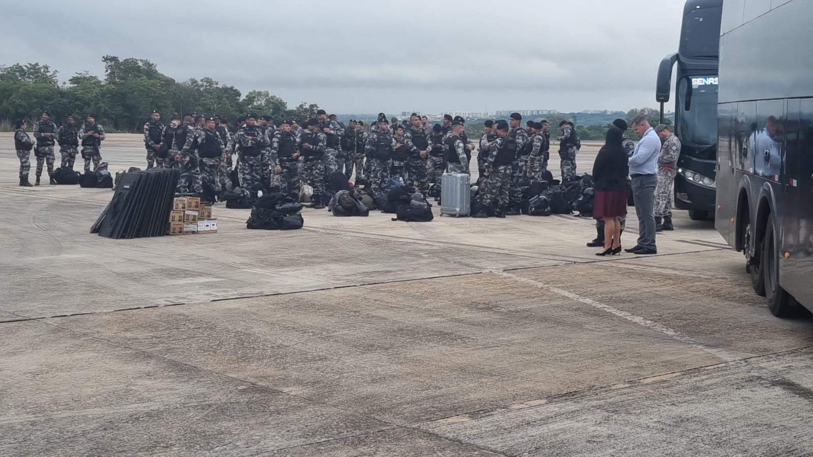 Tropa do Batalhão de Choque da Bahia desembarca em Brasília