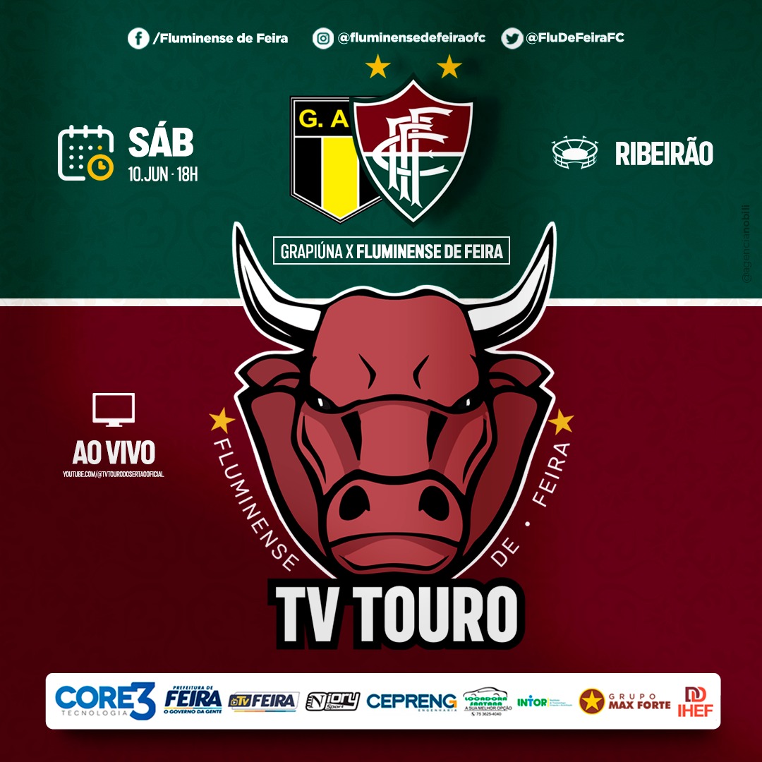 TV Touro transmite duelo entre Fluminense e Grapiúna pela 5ª rodada da Segunda Divisão