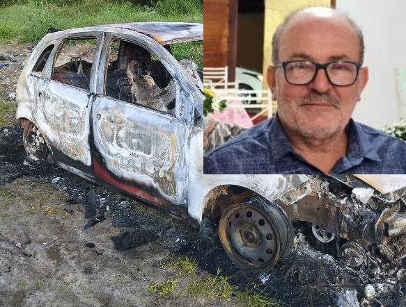 Corpo carbonizado encontrado em carro incendiado é de comerciante que estava desaparecido