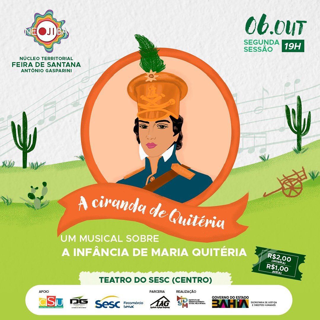 Neojiba realiza espetáculo musical sobre a história de Maria Quitéria nesta sexta