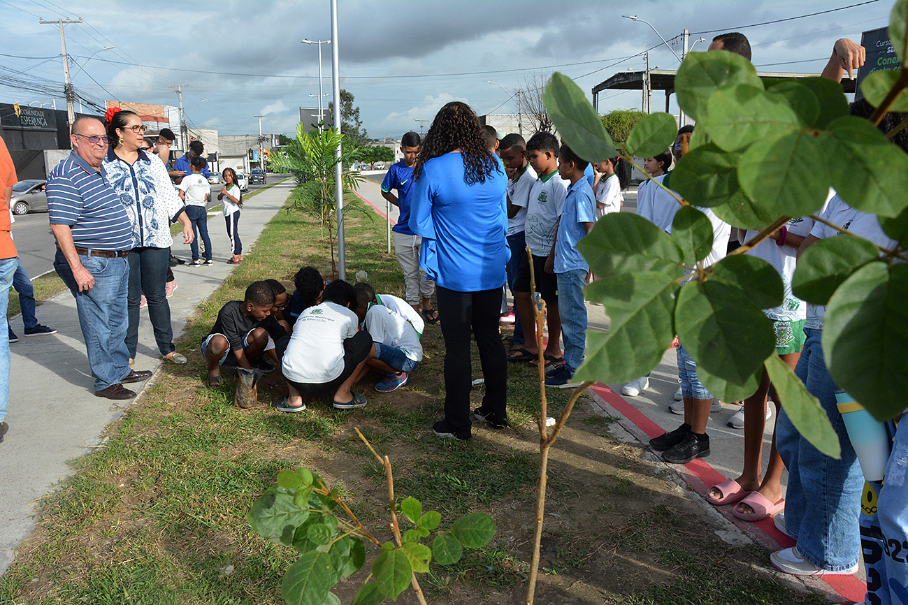 Crianças participam da Semana do Meio Ambiente com plantio de mudas na Fraga Maia