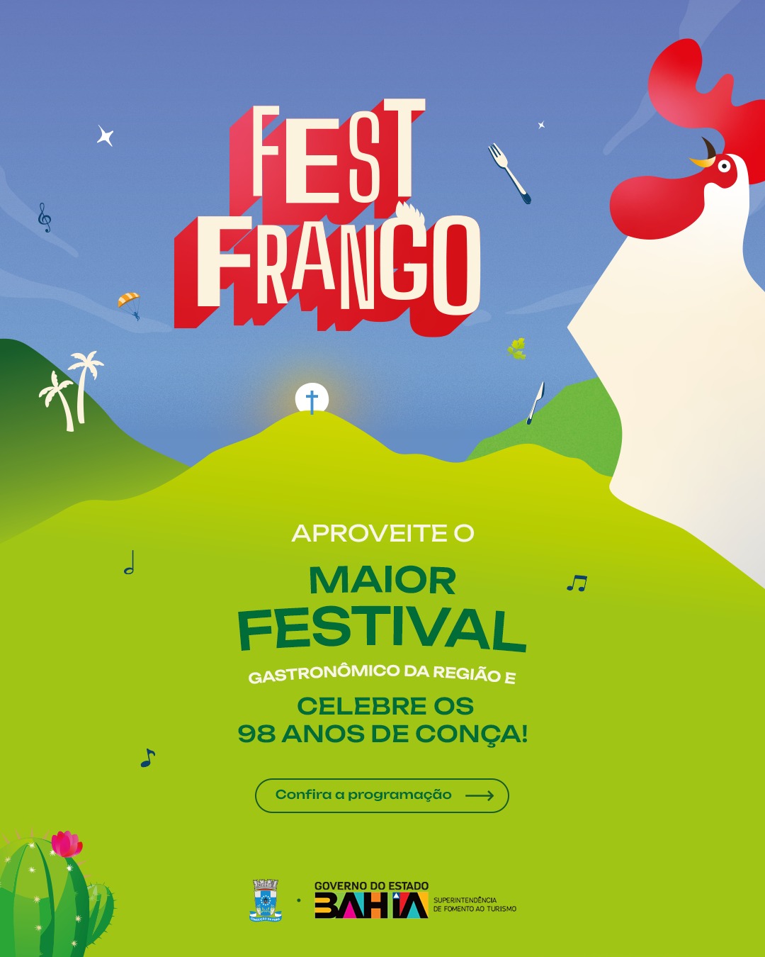 Prefeitura de Conceição da Feira anuncia atrações do Fest Frango em comemoração aos 98 anos da cidade