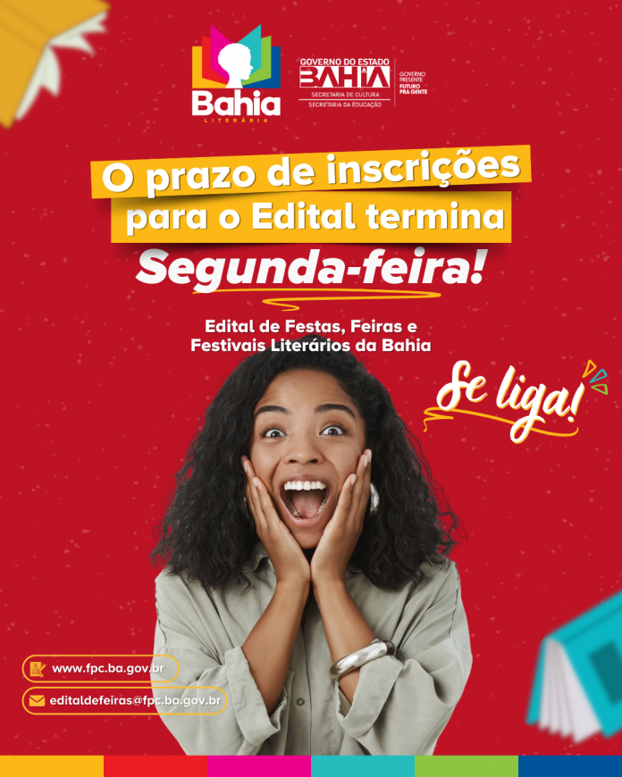 Bahia Literária: inscrições para o edital encerram na segunda-feira (12)