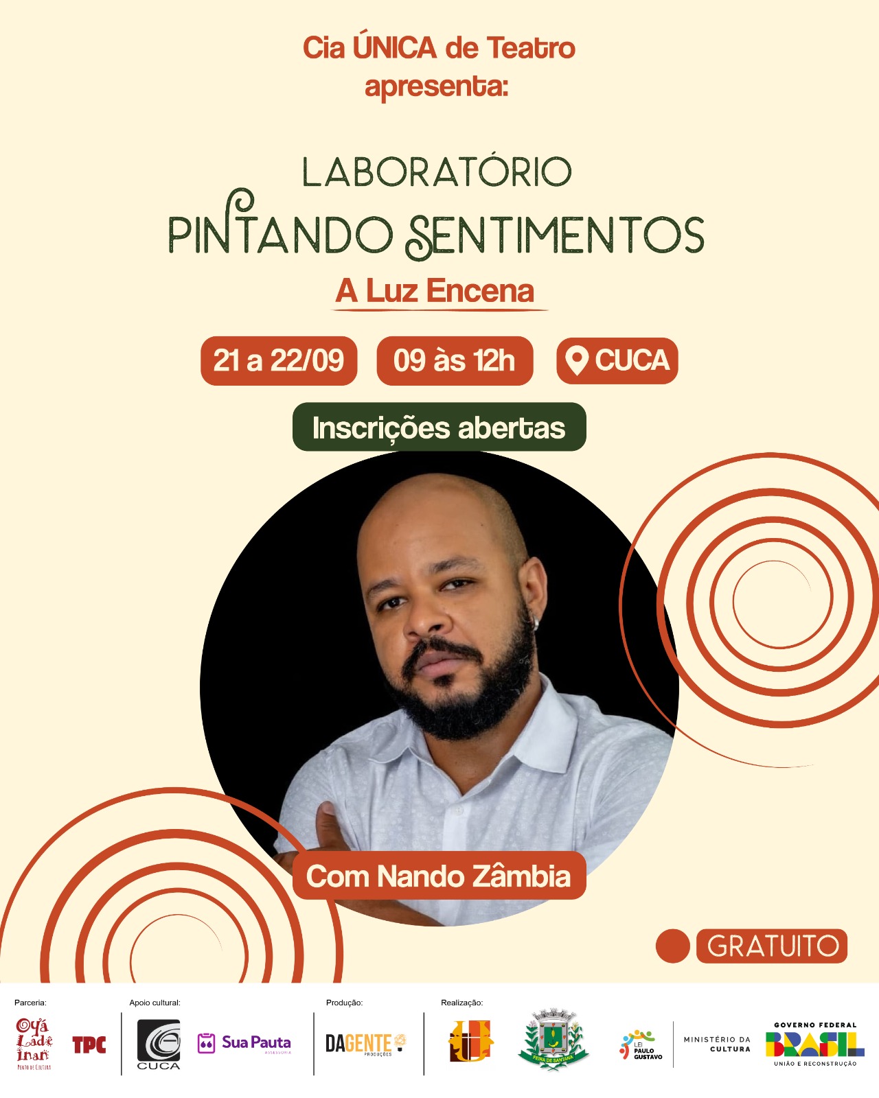 Laboratório “Pintando Sentimentos – Luz em Cena” oferece formação gratuita de iluminação cênica