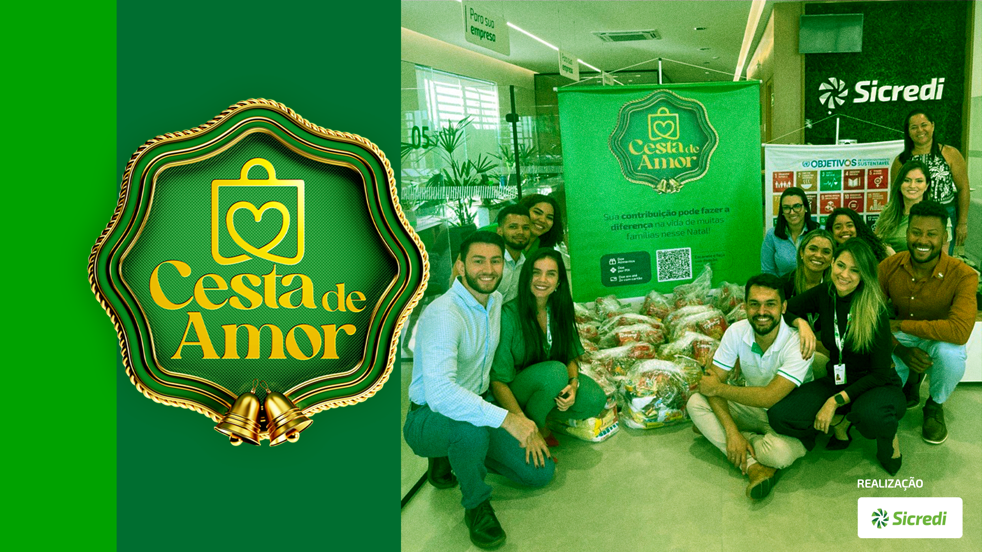 Cesta de Amor da Sicredi Centro-Sul MS/BA arrecada mais de 300 cestas básicas na Bahia