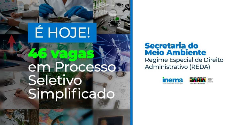 Inscrições para REDA na Secretaria do Meio Ambiente começaram nesta segunda-feira (13)