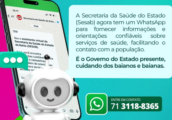 Secretaria de Saúde disponibiliza canal de atendimento ao cidadão no WhatsApp