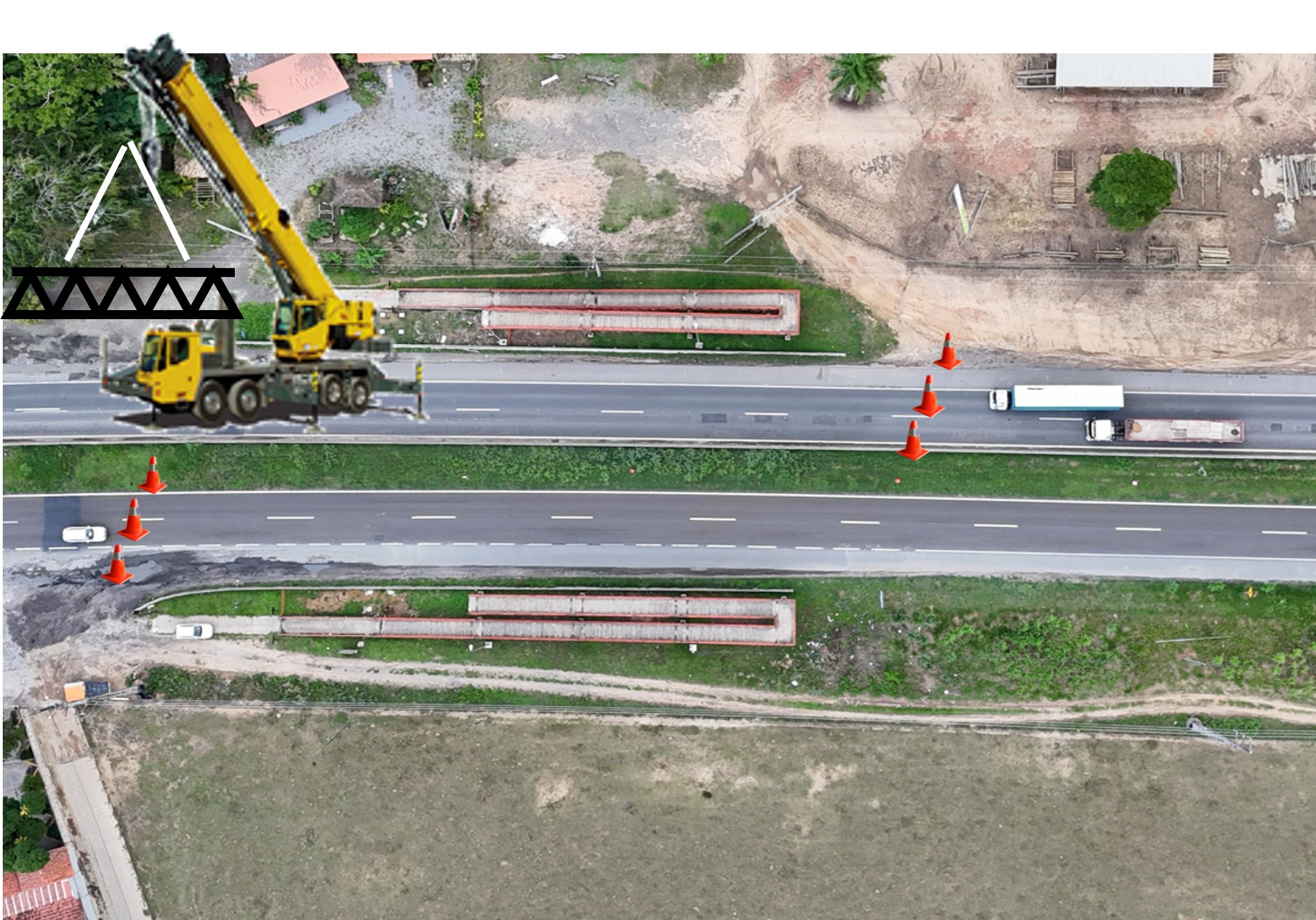 VIABAHIA inicia instalação da viga central da nova passarela no KM 539 da BR-324
