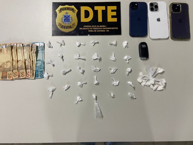 Polícia Civil prende homem por tráfico de drogas na modalidade “delivery” em Feira de Santana