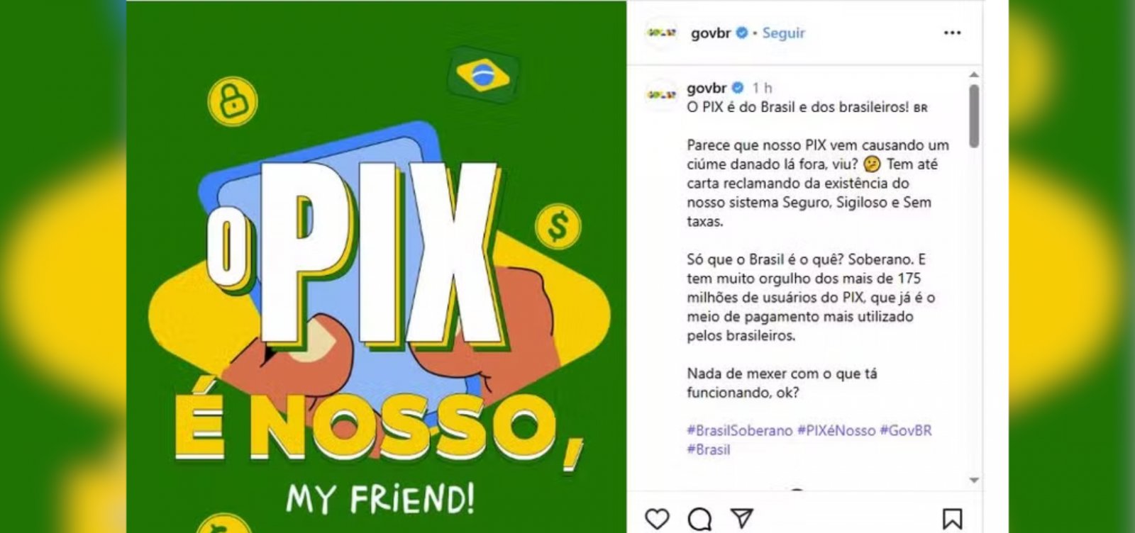 “O Pix é nosso, my friend”, posta governo Lula após investigação de Trump