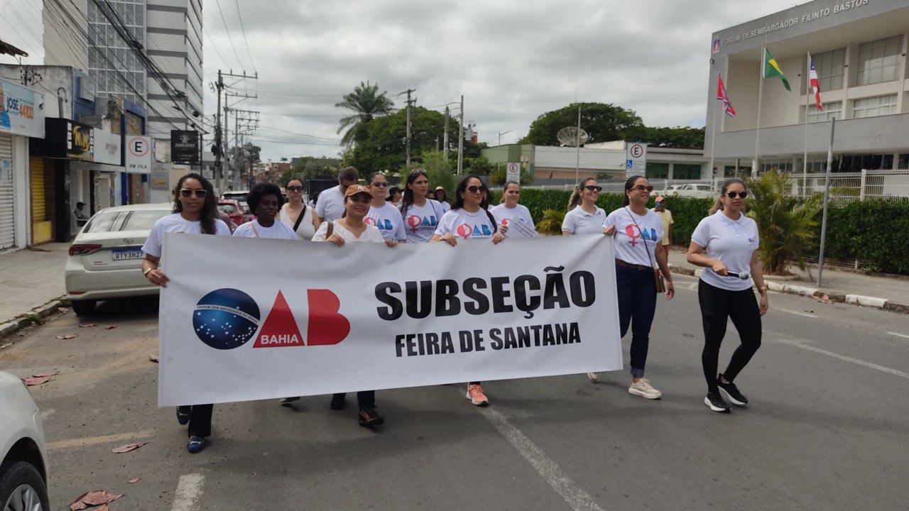 OAB Feira de Santana promove caminhada do Agosto Lilás pelo fim da violência contra a mulher