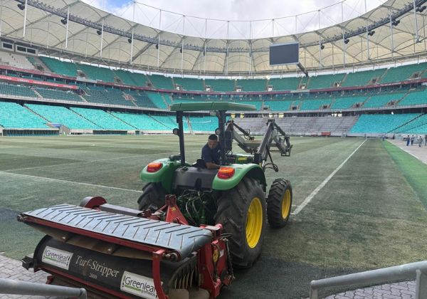 Arena Fonte Nova inicia troca de gramado nesta segunda-feira