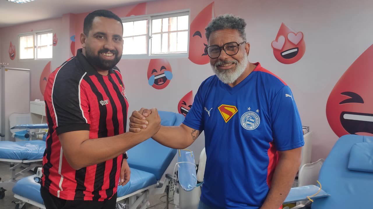 Clássico Ba-Vi vira campanha de solidariedade em Feira de Santana com doação de sangue na Hemoba
