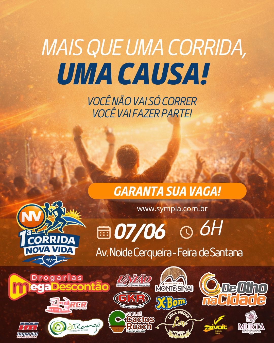 1ª Corrida Nova Vida será realizada em Feira de Santana com foco em conscientização e transformação social