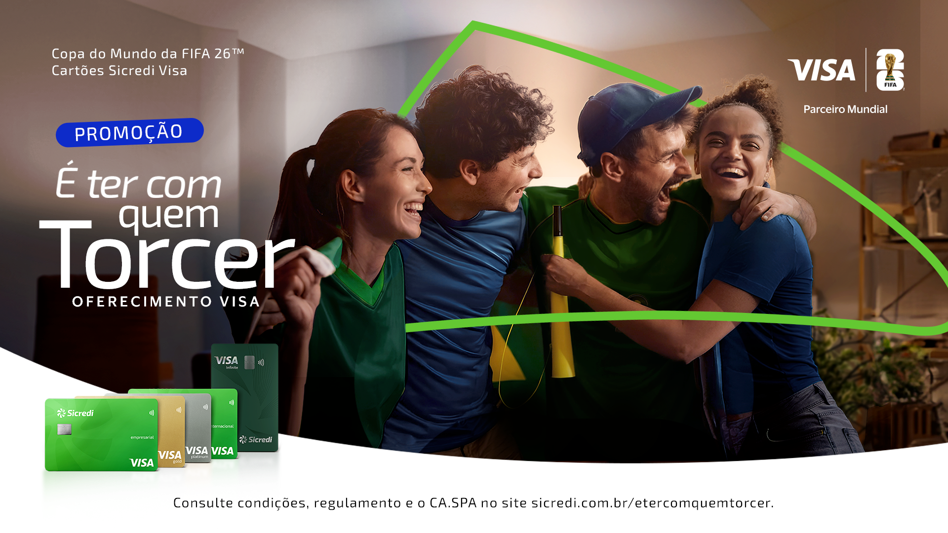 “É ter com quem torcer”: Sicredi e Visa lançam promoção com prêmios temáticos da Copa do Mundo 2026